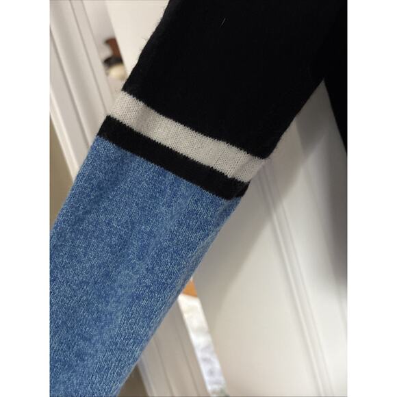 Autumn Cashmere Girls Pullover Sweater Black blue Hearts print sz 12 New - Picture 3 of 10